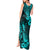 Hawaii Pineapple Tank Maxi Dress Polynesian Pattern Turquoise Version LT01 - Polynesian Pride