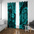 Hawaii Pineapple Window Curtain Polynesian Pattern Turquoise Version LT01 Grommets Turquoise - Polynesian Pride