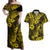 Hawaii Pineapple Couples Matching Off Shoulder Maxi Dress and Hawaiian Shirt Polynesian Pattern Yellow Version LT01 Yellow - Polynesian Pride