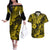 Hawaii Pineapple Couples Matching Off The Shoulder Long Sleeve Dress and Hawaiian Shirt Polynesian Pattern Yellow Version LT01 Yellow - Polynesian Pride