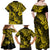 Hawaii Pineapple Family Matching Off Shoulder Maxi Dress and Hawaiian Shirt Polynesian Pattern Yellow Version LT01 - Polynesian Pride