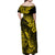 Hawaii Pineapple Family Matching Off Shoulder Maxi Dress and Hawaiian Shirt Polynesian Pattern Yellow Version LT01 - Polynesian Pride