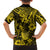 Hawaii Pineapple Family Matching Off Shoulder Short Dress and Hawaiian Shirt Polynesian Pattern Yellow Version LT01 - Polynesian Pride