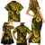 Hawaii Pineapple Family Matching Short Sleeve Bodycon Dress and Hawaiian Shirt Polynesian Pattern Yellow Version LT01 - Polynesian Pride