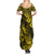 Hawaii Pineapple Family Matching Summer Maxi Dress and Hawaiian Shirt Polynesian Pattern Yellow Version LT01 - Polynesian Pride