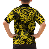 Hawaii Pineapple Kid Hawaiian Shirt Polynesian Pattern Yellow Version LT01 - Polynesian Pride