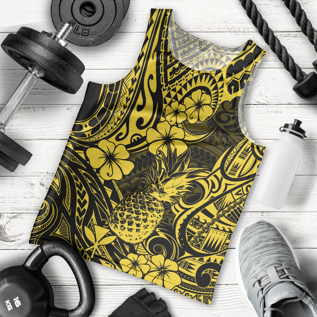 Hawaii Pineapple Men Tank Top Polynesian Pattern Yellow Version LT01 Yellow - Polynesian Pride