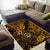 Hawaii Shaka Sign Area Rug With Polynesian Hibiscus Gold Unique LT01 - Polynesian Pride