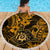 Hawaii Shaka Sign Beach Blanket With Polynesian Hibiscus Gold Unique LT01 - Wonder Print Shop