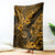 Hawaii Shaka Sign Blanket With Polynesian Hibiscus Gold Unique LT01 Gold - Polynesian Pride