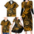 Hawaii Shaka Sign Family Matching Long Sleeve Bodycon Dress and Hawaiian Shirt With Polynesian Hibiscus Gold Unique LT01 - Polynesian Pride