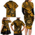 Hawaii Shaka Sign Family Matching Long Sleeve Bodycon Dress and Hawaiian Shirt With Polynesian Hibiscus Gold Unique LT01 - Polynesian Pride