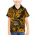 Hawaii Shaka Sign Family Matching Mermaid Dress and Hawaiian Shirt With Polynesian Hibiscus Gold Unique LT01 Son's Shirt Gold - Polynesian Pride