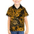 Hawaii Shaka Sign Family Matching Off Shoulder Short Dress and Hawaiian Shirt With Polynesian Hibiscus Gold Unique LT01 Son's Shirt Gold - Polynesian Pride