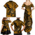 Hawaii Shaka Sign Family Matching Summer Maxi Dress and Hawaiian Shirt With Polynesian Hibiscus Gold Unique LT01 - Polynesian Pride