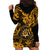 Hawaii Shaka Sign Hoodie Dress With Polynesian Hibiscus Gold Unique LT01 - Polynesian Pride