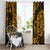 Hawaii Shaka Sign Window Curtain With Polynesian Hibiscus Gold Unique LT01 - Polynesian Pride