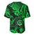 Hawaii Shaka Sign Baseball Jersey With Polynesian Hibiscus Green Unique LT01 - Polynesian Pride