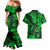 Hawaii Shaka Sign Couples Matching Mermaid Dress and Hawaiian Shirt With Polynesian Hibiscus Green Unique LT01 - Polynesian Pride