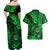 Hawaii Shaka Sign Couples Matching Off Shoulder Maxi Dress and Hawaiian Shirt With Polynesian Hibiscus Green Unique LT01 - Polynesian Pride