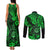 Hawaii Shaka Sign Couples Matching Tank Maxi Dress and Long Sleeve Button Shirts With Polynesian Hibiscus Green Unique LT01 - Polynesian Pride