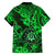 Hawaii Shaka Sign Family Matching Off Shoulder Long Sleeve Dress and Hawaiian Shirt With Polynesian Hibiscus Green Unique LT01 - Polynesian Pride