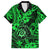 Hawaii Shaka Sign Family Matching Off Shoulder Maxi Dress and Hawaiian Shirt With Polynesian Hibiscus Green Unique LT01 Dad's Shirt - Short Sleeve Green - Polynesian Pride