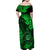 Hawaii Shaka Sign Family Matching Off Shoulder Maxi Dress and Hawaiian Shirt With Polynesian Hibiscus Green Unique LT01 - Polynesian Pride