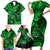 Hawaii Shaka Sign Family Matching Short Sleeve Bodycon Dress and Hawaiian Shirt With Polynesian Hibiscus Green Unique LT01 - Polynesian Pride