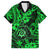 Hawaii Shaka Sign Family Matching Short Sleeve Bodycon Dress and Hawaiian Shirt With Polynesian Hibiscus Green Unique LT01 Dad's Shirt - Short Sleeve Green - Polynesian Pride