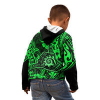 Hawaii Shaka Sign Kid Hoodie With Polynesian Hibiscus Green Unique LT01 - Polynesian Pride