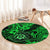 Hawaii Shaka Sign Round Carpet With Polynesian Hibiscus Green Unique LT01 - Polynesian Pride