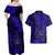 Hawaii Shaka Sign Couples Matching Off Shoulder Maxi Dress and Hawaiian Shirt With Polynesian Hibiscus Navy Blue Unique LT01 - Polynesian Pride