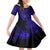 Hawaii Shaka Sign Family Matching Off Shoulder Long Sleeve Dress and Hawaiian Shirt With Polynesian Hibiscus Navy Blue Unique LT01 Daughter's Dress Blue - Polynesian Pride