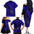 Hawaii Shaka Sign Family Matching Off Shoulder Long Sleeve Dress and Hawaiian Shirt With Polynesian Hibiscus Navy Blue Unique LT01 - Polynesian Pride