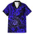 Hawaii Shaka Sign Family Matching Off Shoulder Long Sleeve Dress and Hawaiian Shirt With Polynesian Hibiscus Navy Blue Unique LT01 Dad's Shirt - Short Sleeve Blue - Polynesian Pride