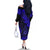 Hawaii Shaka Sign Family Matching Off Shoulder Long Sleeve Dress and Hawaiian Shirt With Polynesian Hibiscus Navy Blue Unique LT01 - Polynesian Pride