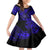 Hawaii Shaka Sign Family Matching Short Sleeve Bodycon Dress and Hawaiian Shirt With Polynesian Hibiscus Navy Blue Unique LT01 Daughter's Dress Blue - Polynesian Pride