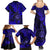 Hawaii Shaka Sign Family Matching Summer Maxi Dress and Hawaiian Shirt With Polynesian Hibiscus Navy Blue Unique LT01 - Polynesian Pride