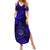 Hawaii Shaka Sign Family Matching Summer Maxi Dress and Hawaiian Shirt With Polynesian Hibiscus Navy Blue Unique LT01 Mom's Dress Blue - Polynesian Pride