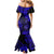 Hawaii Shaka Sign Mermaid Dress With Polynesian Hibiscus Navy Blue Unique LT01 - Polynesian Pride