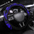 Hawaii Shaka Sign Steering Wheel Cover With Polynesian Hibiscus Navy Blue Unique