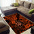 Hawaii Shaka Sign Area Rug With Polynesian Hibiscus Orange Unique LT01 - Polynesian Pride