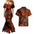 Hawaii Shaka Sign Couples Matching Mermaid Dress and Hawaiian Shirt With Polynesian Hibiscus Orange Unique LT01 - Polynesian Pride