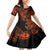 Hawaii Shaka Sign Family Matching Mermaid Dress and Hawaiian Shirt With Polynesian Hibiscus Orange Unique LT01 Daughter's Dress Orange - Polynesian Pride