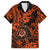 Hawaii Shaka Sign Family Matching Off Shoulder Long Sleeve Dress and Hawaiian Shirt With Polynesian Hibiscus Orange Unique LT01 Dad's Shirt - Short Sleeve Orange - Polynesian Pride