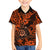 Hawaii Shaka Sign Family Matching Off Shoulder Long Sleeve Dress and Hawaiian Shirt With Polynesian Hibiscus Orange Unique LT01 Son's Shirt Orange - Polynesian Pride