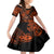 Hawaii Shaka Sign Family Matching Off Shoulder Short Dress and Hawaiian Shirt With Polynesian Hibiscus Orange Unique LT01 Daughter's Dress Orange - Polynesian Pride