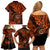 Hawaii Shaka Sign Family Matching Off Shoulder Short Dress and Hawaiian Shirt With Polynesian Hibiscus Orange Unique LT01 - Polynesian Pride