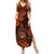 Hawaii Shaka Sign Family Matching Summer Maxi Dress and Hawaiian Shirt With Polynesian Hibiscus Orange Unique LT01 Mom's Dress Orange - Polynesian Pride